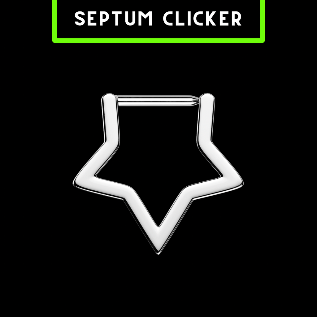Implant Grade Titanium Septum Ring – Hollow Star Segment Clicker (1.2mm)