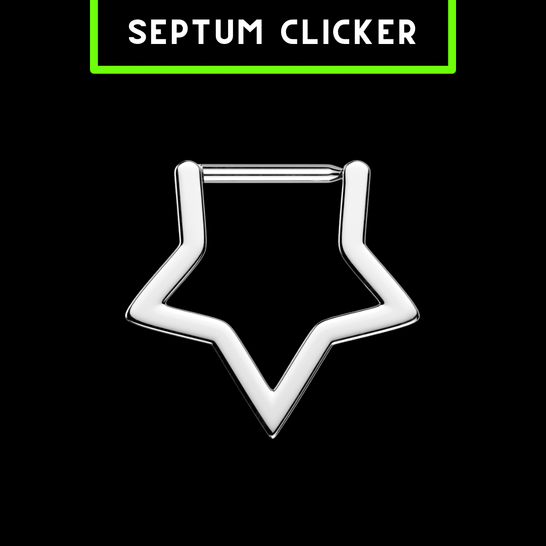 Implant Grade Titanium Septum Ring – Hollow Star Segment Clicker (1.2mm)