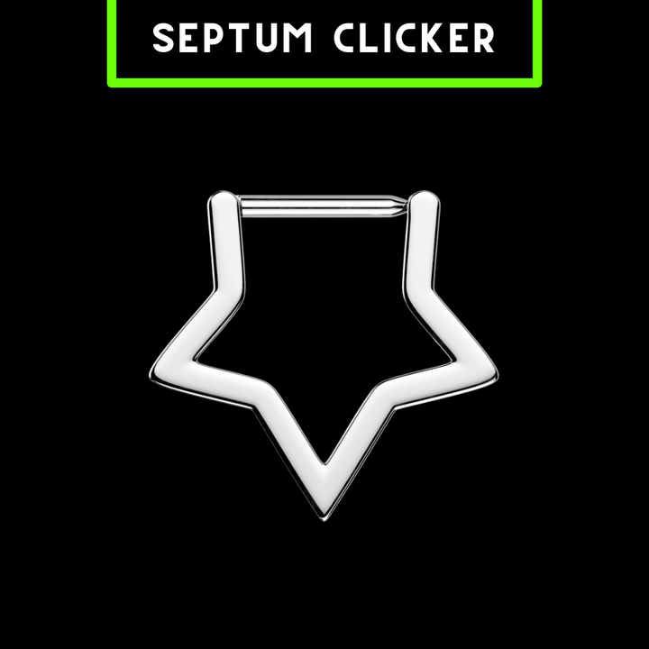 Implant Grade Titanium Septum Ring – Hollow Star Segment Clicker (1.2mm)