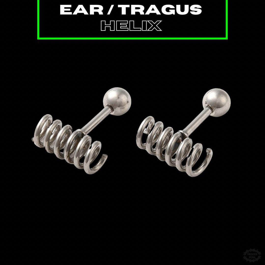 SPIRAL COIL TRAGUS / EAR STUDS-Vicious Punx-Vicious Punx