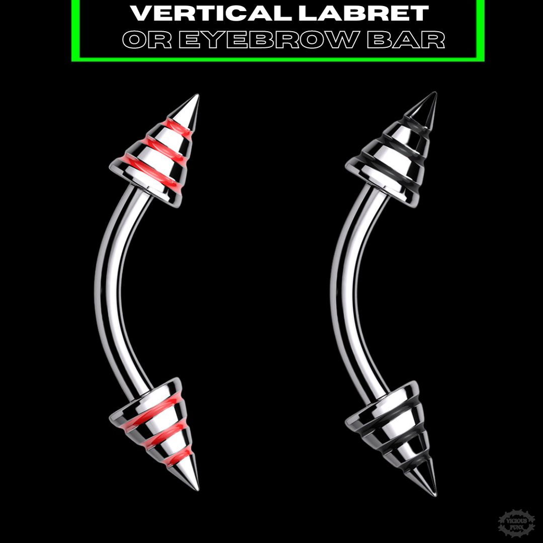 STRIPED CURVED EYEBROW BAR-Vicious Punx-Vicious Punx