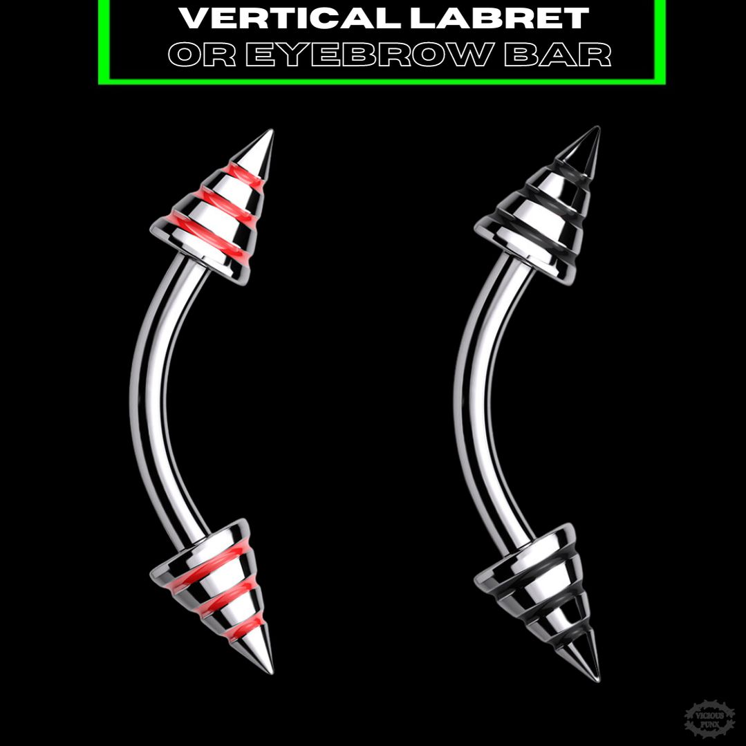 STRIPED CURVED EYEBROW BAR