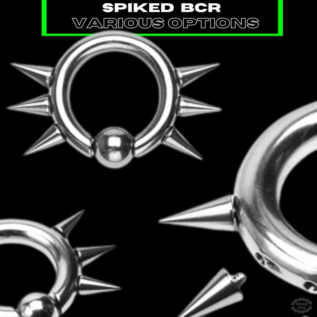 XL SPIKED CAPTIVE BEAD BCR RING-Vicious Punx-Vicious Punx