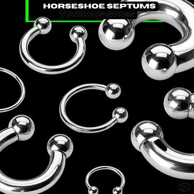 STEEL HORSESHOE SHAPE SEPTUM RING-Vicious Punx-Vicious Punx