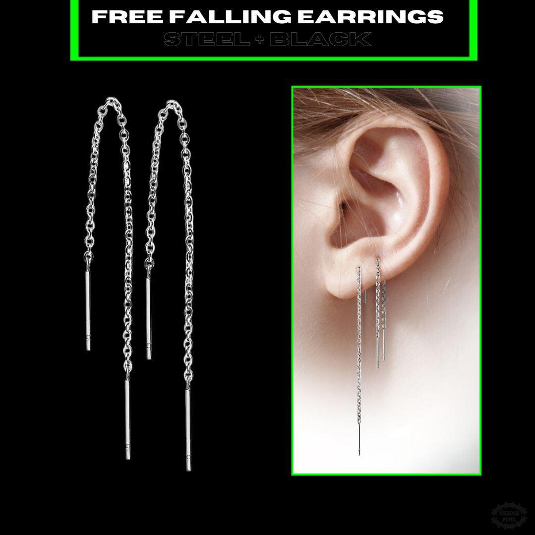 FREE FALLING CHAIN EARRINGS-Vicious Punx-Vicious Punx