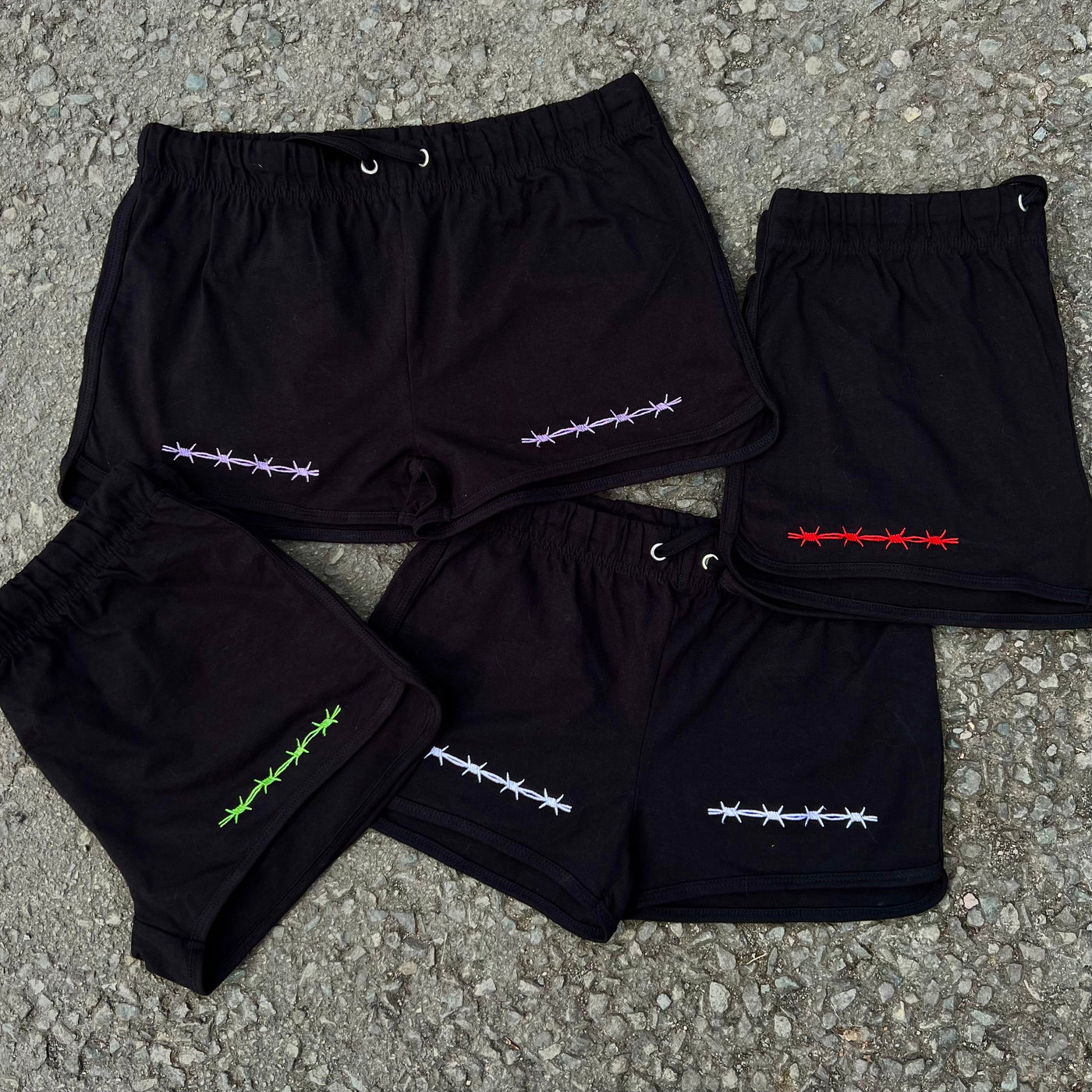 BARBED WIRE JERSEY SHORTS-Vicious Punx-Vicious Punx