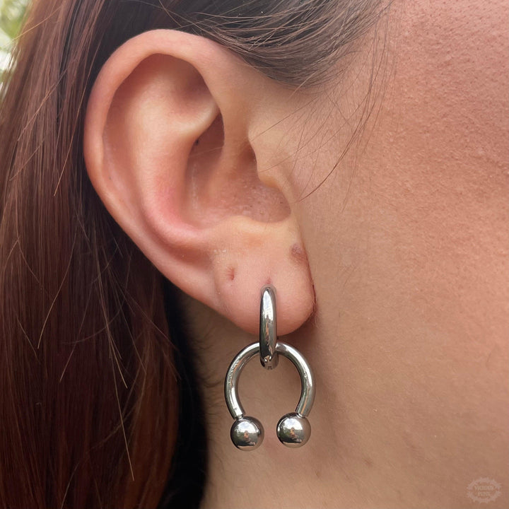 XL HORSESHOE HOOP EARRINGS