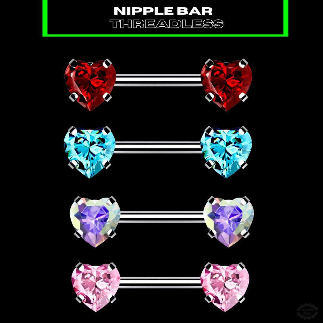 THREADLESS HEART NIPPLE BAR-Vicious Punx-Vicious Punx