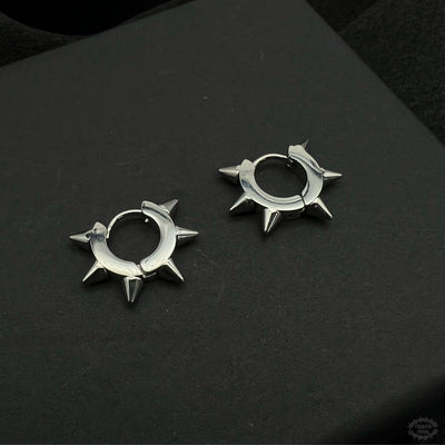 SPIKED HUGGIE HOOP EARRINGS-Vicious Punx-Vicious Punx
