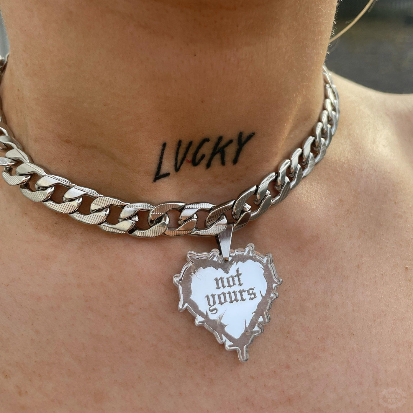 CHUNKY BARBED HEART CHOKER NECKLACE - CUSTOMISABLE-Vicious Punx-Vicious Punx
