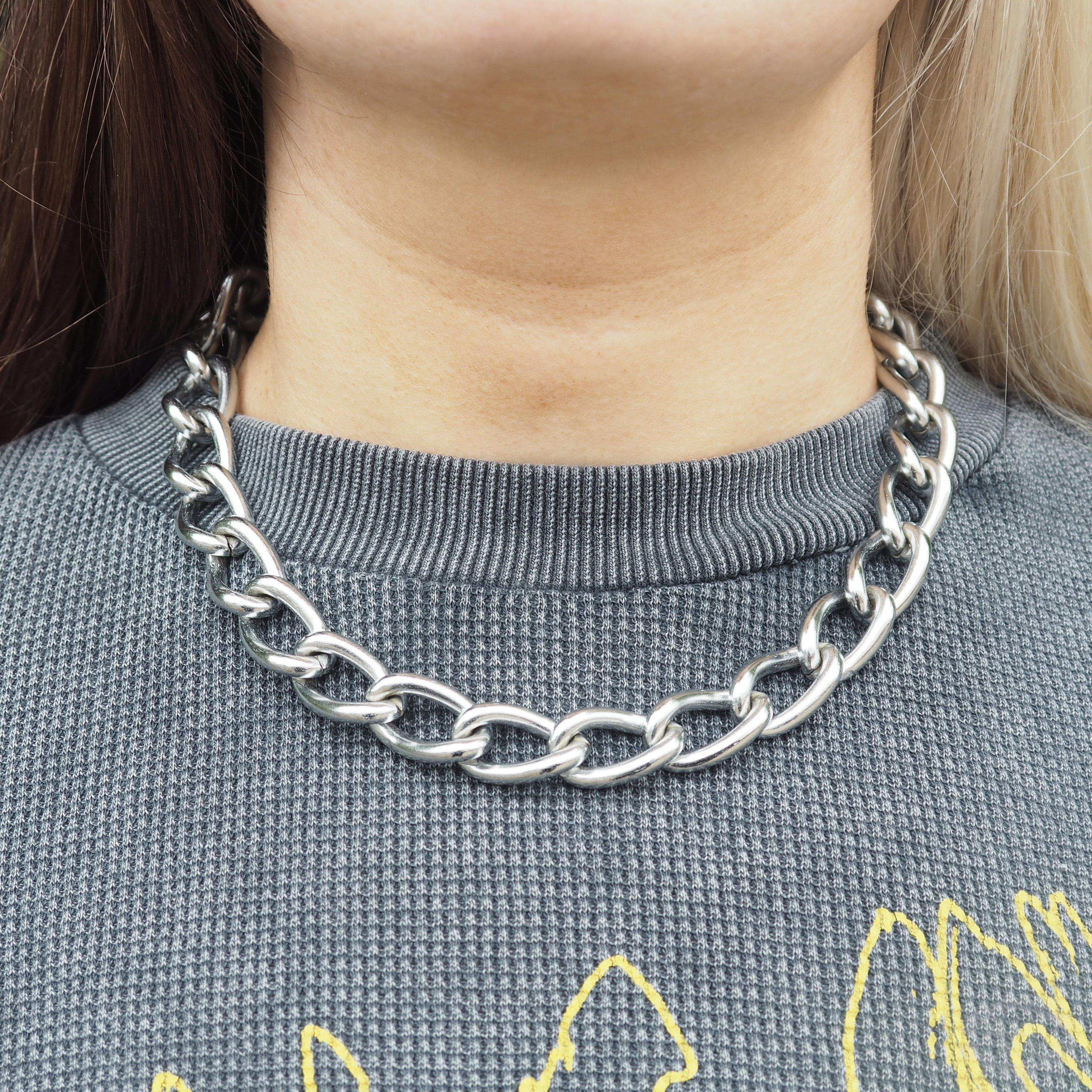 Chunky curb shop chain necklace