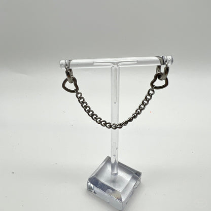 CHAIN &amp; DOUBLE HEART HOOP EARRING-Vicious Punx-Vicious Punx