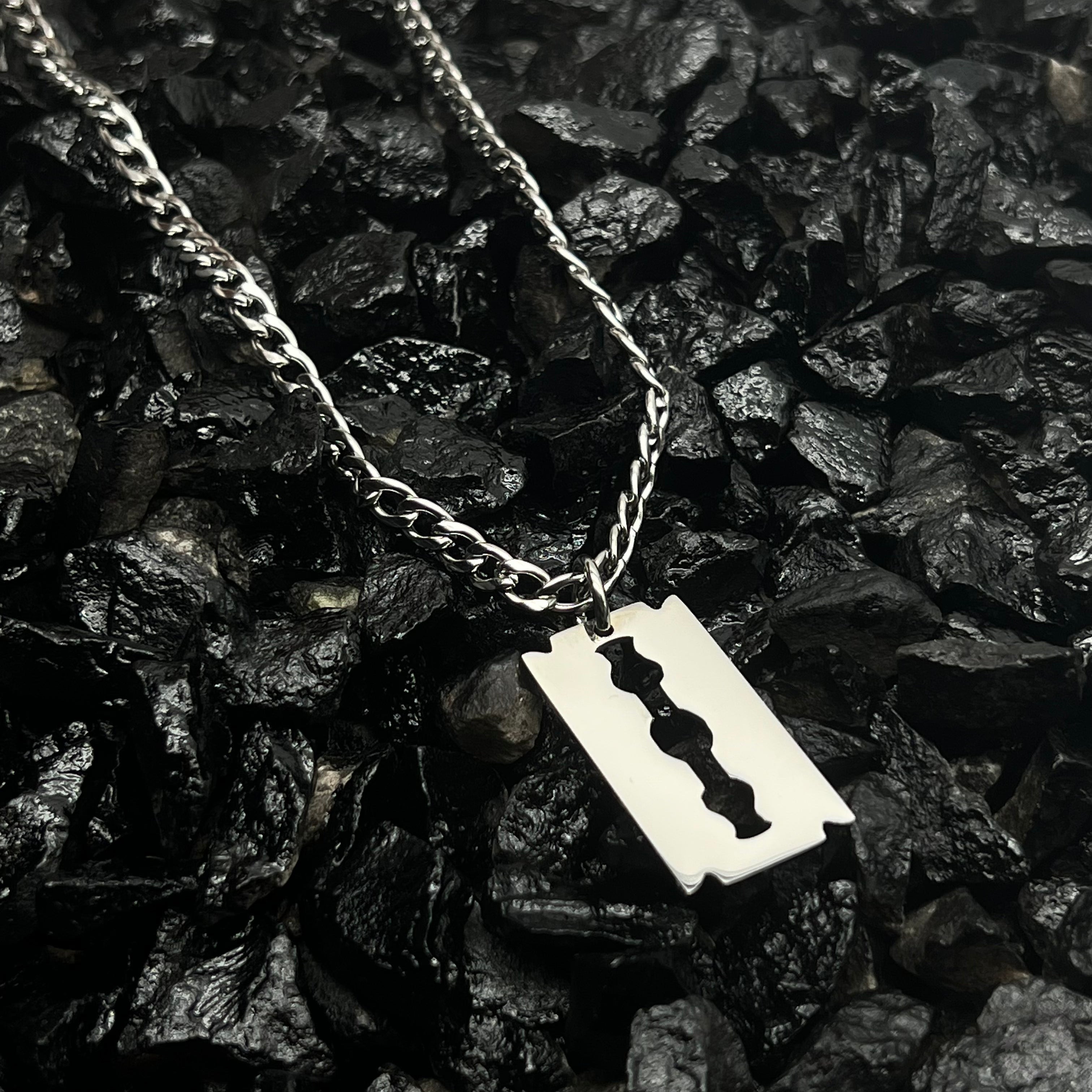 STAINLESS STEEL RAZOR NECKLACE-Vicious Punx-Vicious Punx