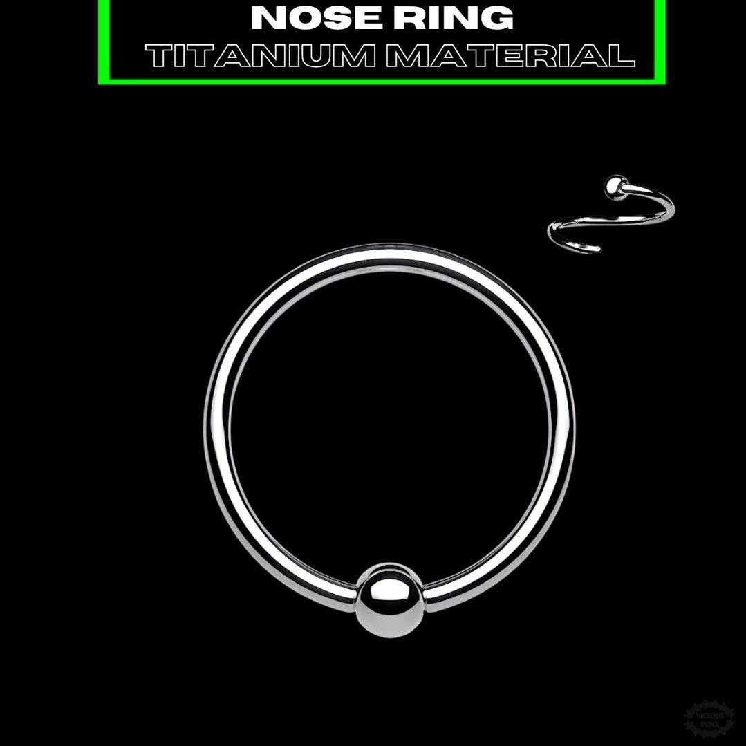 BENDABLE TITANIUM BALL NOSE RING