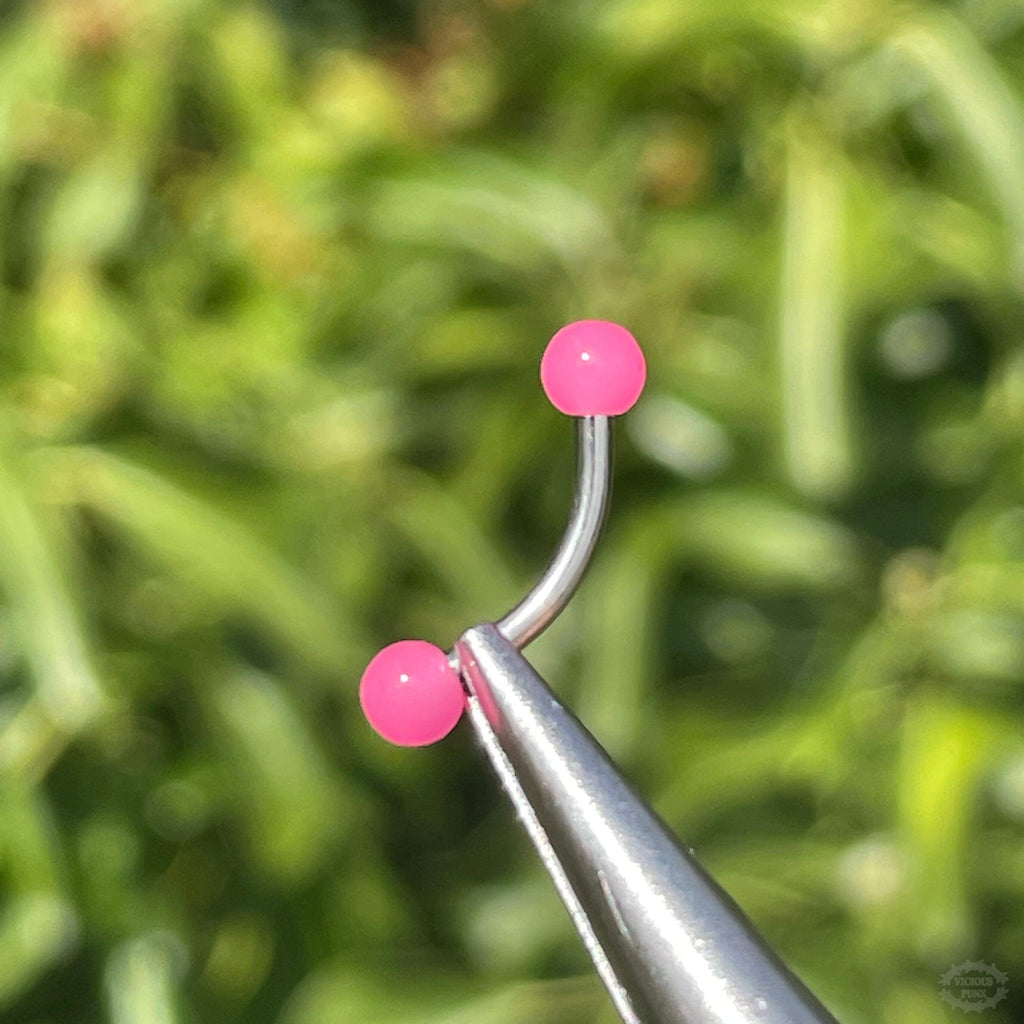 COLOURED BALL EYEBROW PIERCING