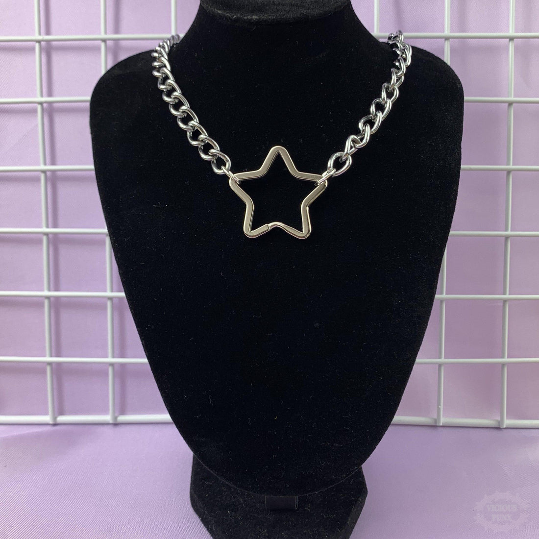 LARGE STAR TWISTED CHAIN NECKLACE-Vicious Punx-Vicious Punx