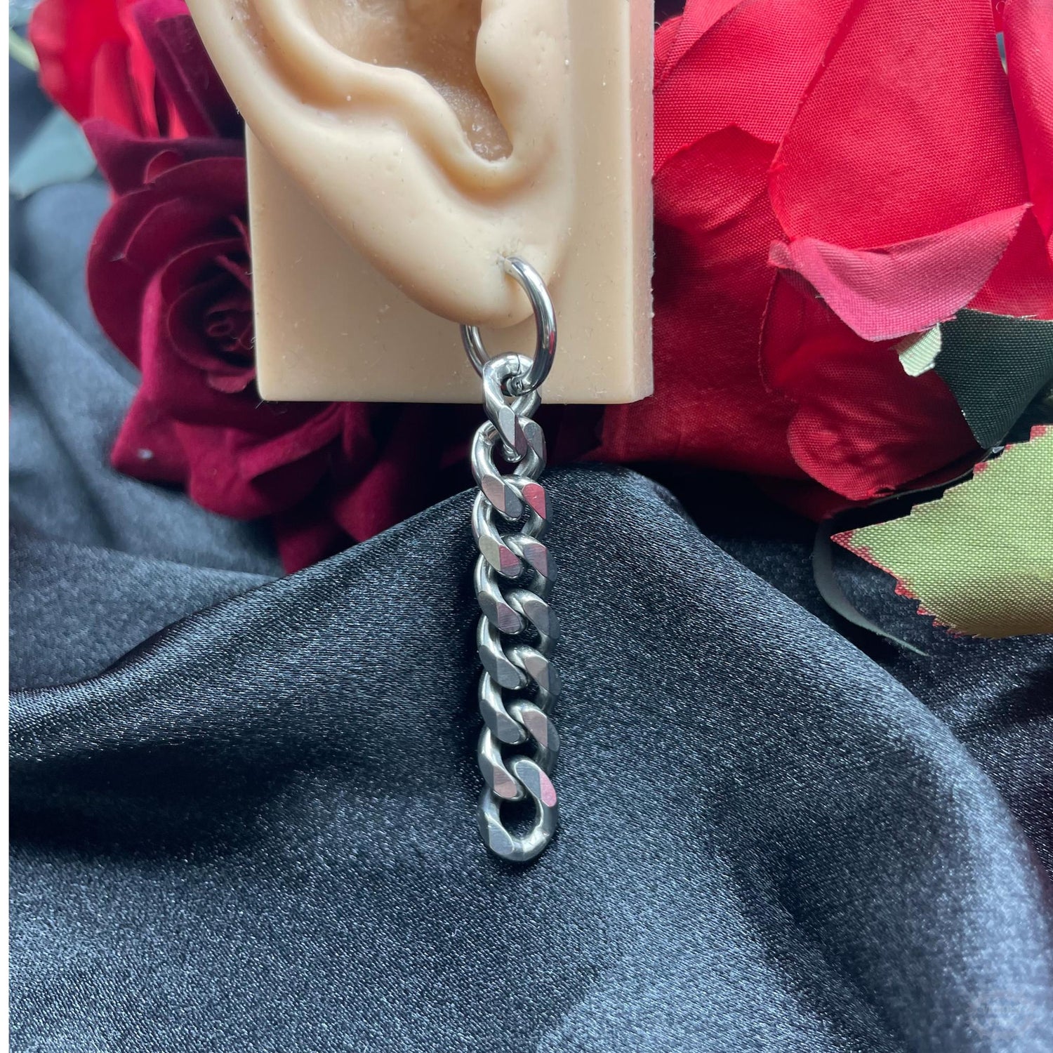 STAINLESS STEEL CHAIN HOOP EARRINGS-Vicious Punx-Vicious Punx