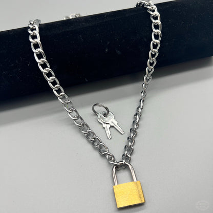 PLAIN GOLD PADLOCK NECKLACE-Vicious Punx-Vicious Punx