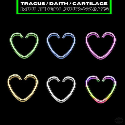 HEART SHAPE CARTILAGE/DAITH/TRAGUS PIERCING-Vicious Punx-Vicious Punx