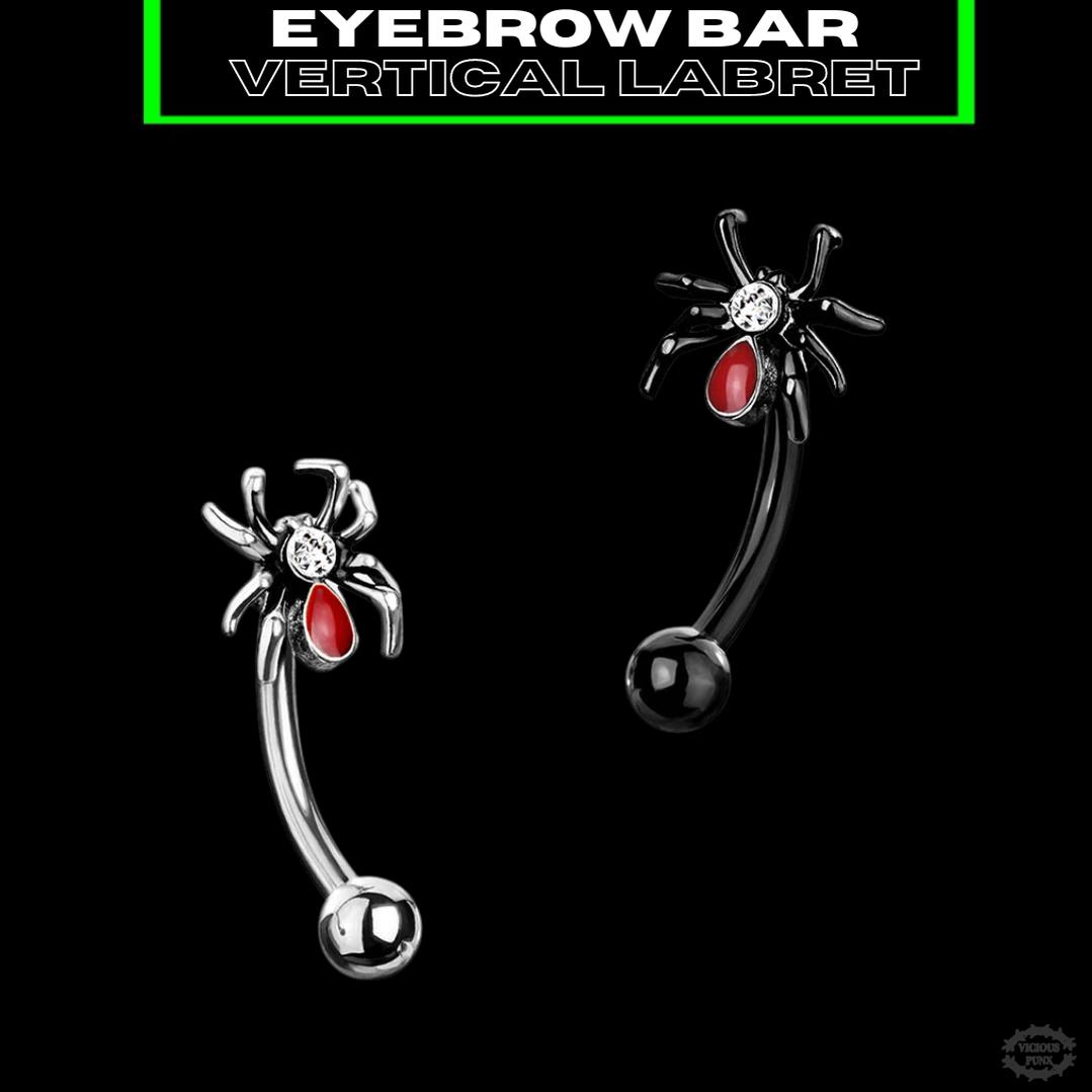 SALE - MINI SPIDER EYEBROW/VERTICAL LABRET PIERCING-Vicious Punx-Vicious Punx